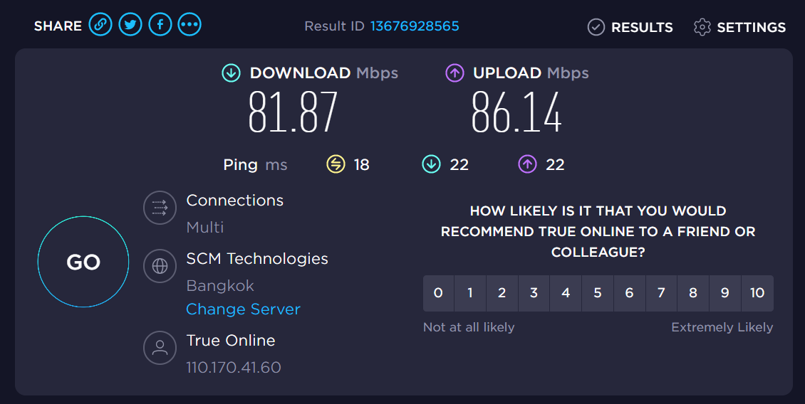 Internet speed test