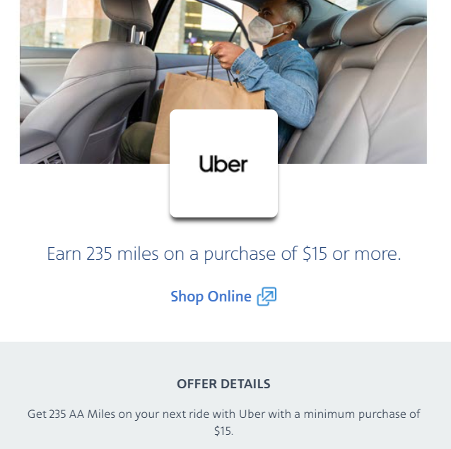 SimplyMiles offer for Uber