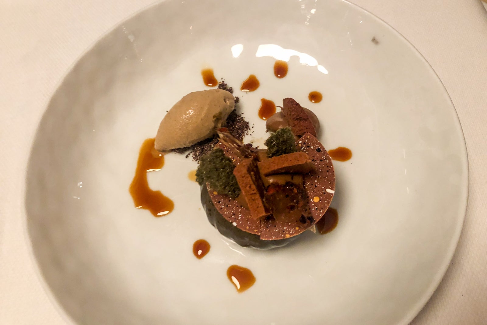 Several dinner items served at Navio at The Ritz-Carlton Half Moon Bay.