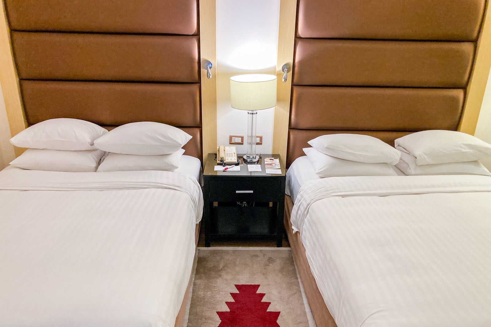 beds in a hotel room