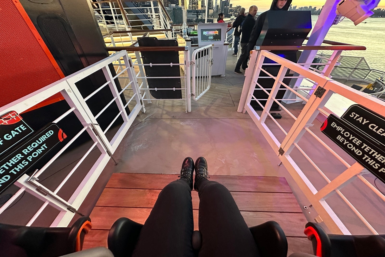 Writer aboard MSC Seascape's Robotron ride