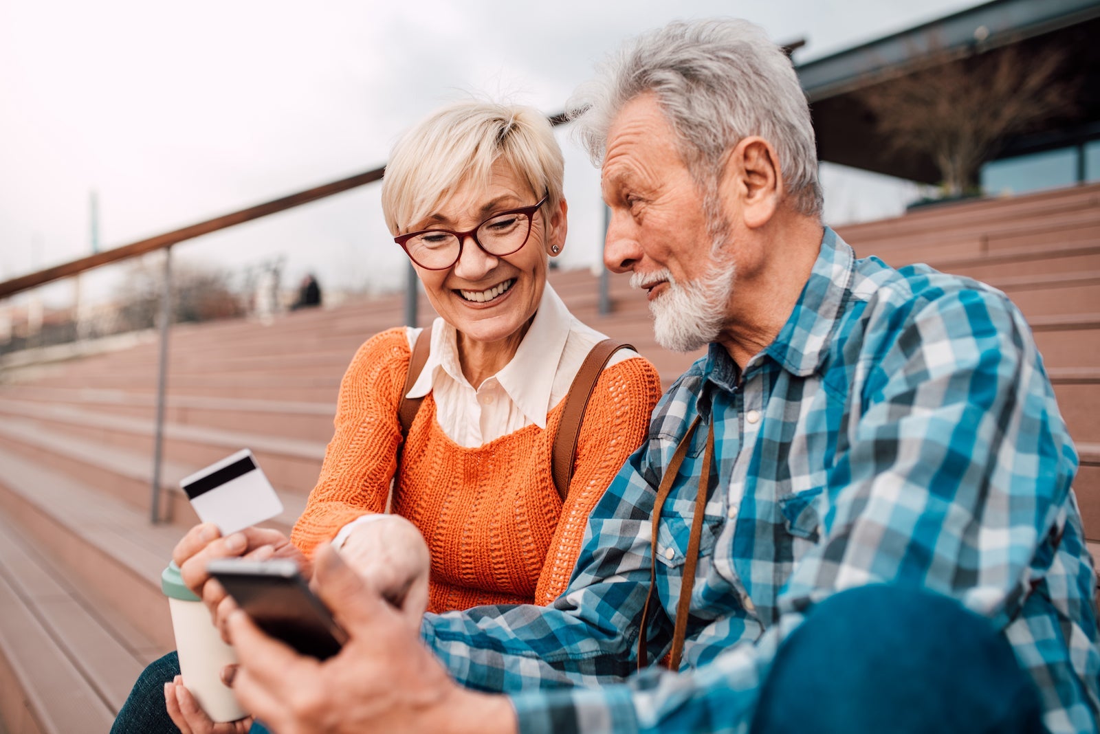 Couple shopping online
