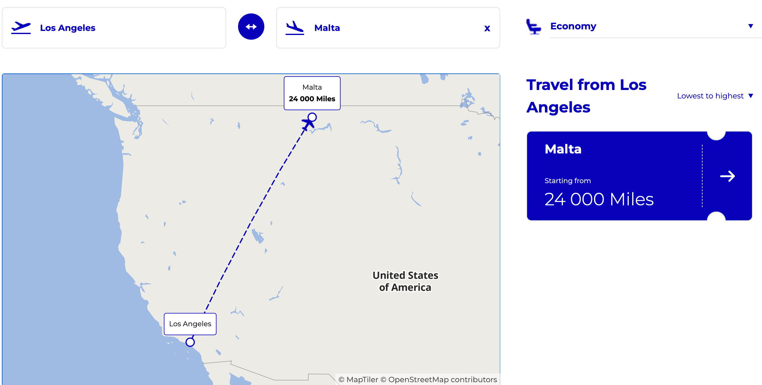 Flying Blue award map to Malta