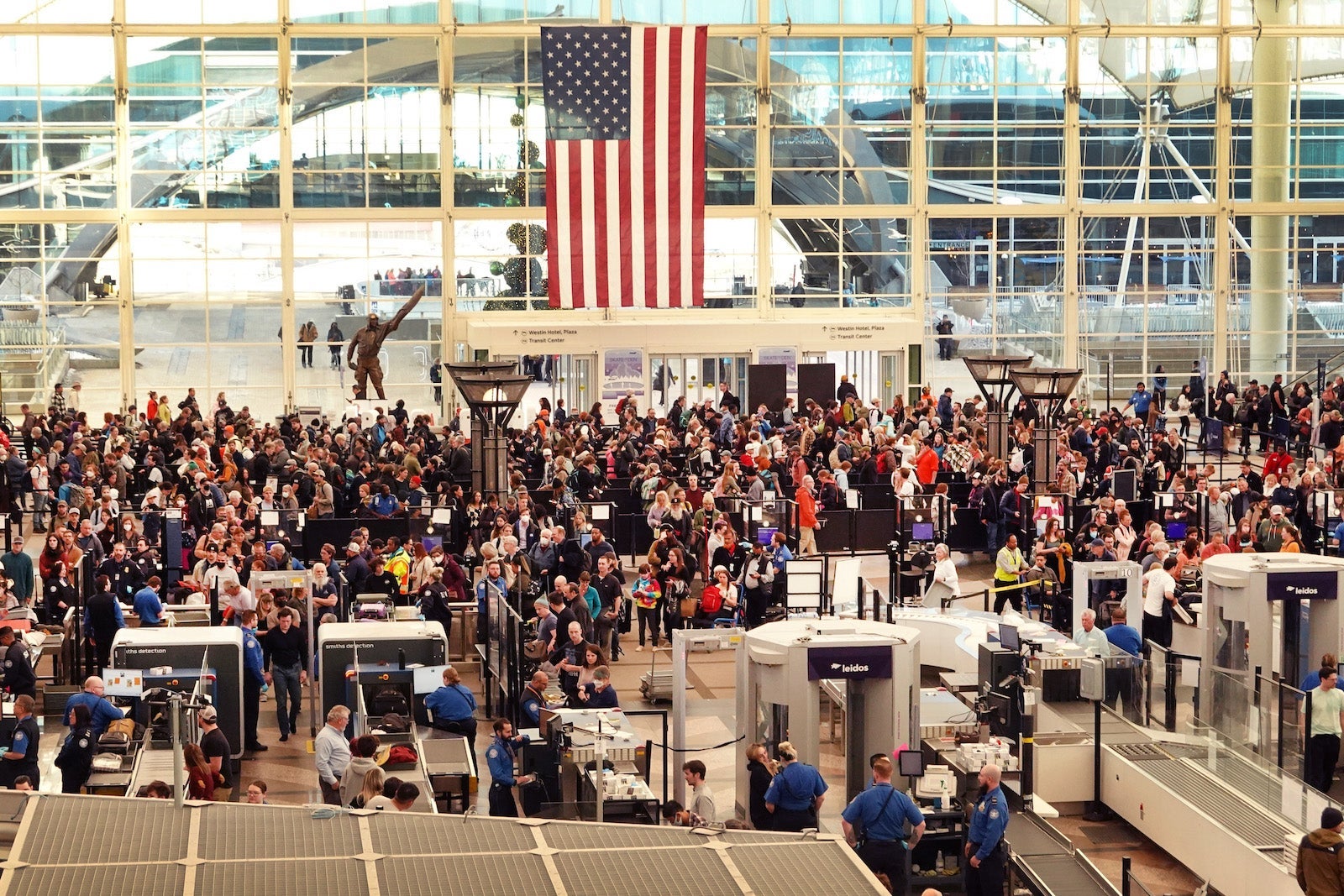 Crowd at airport