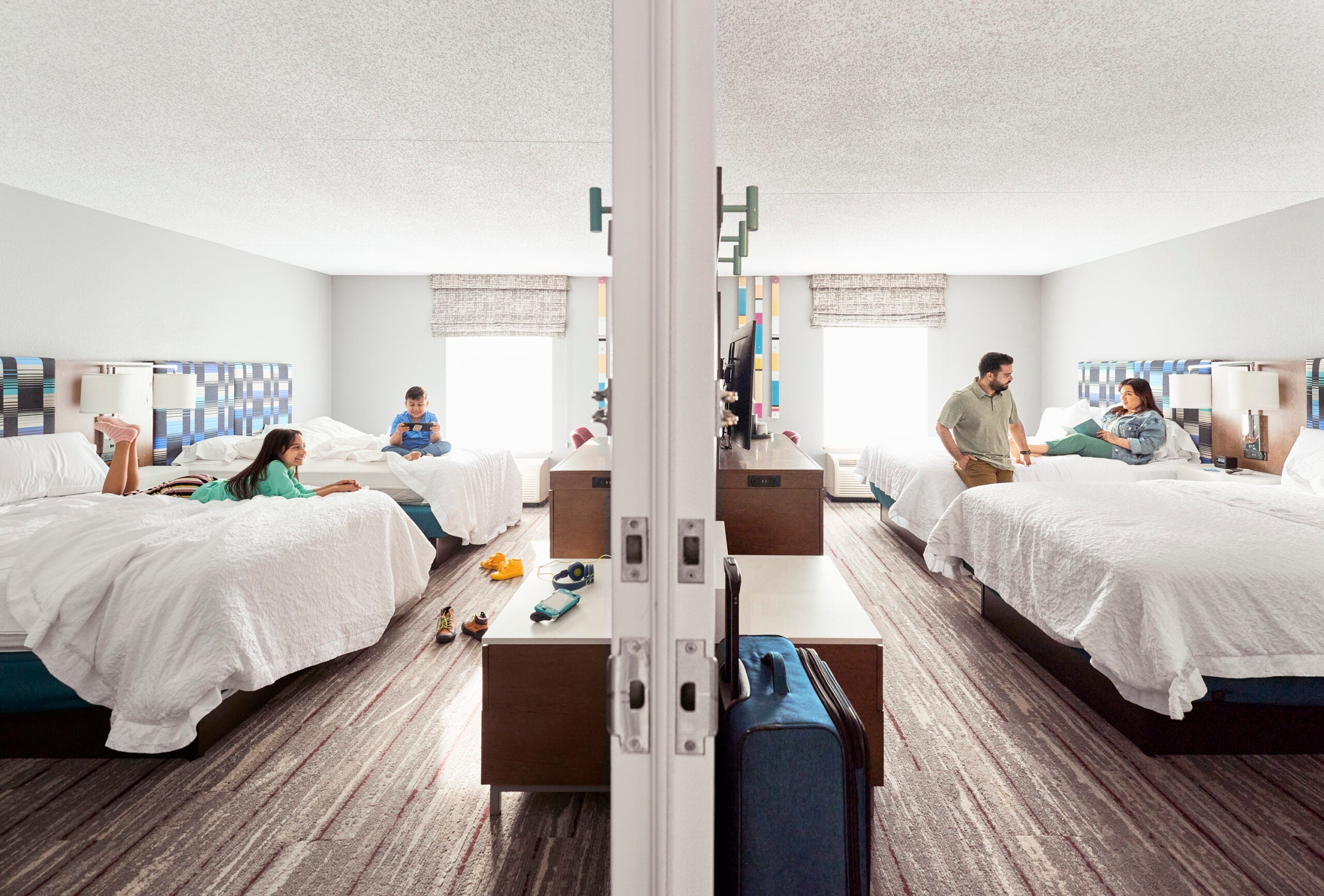 Connecting rooms at a participating Hilton property