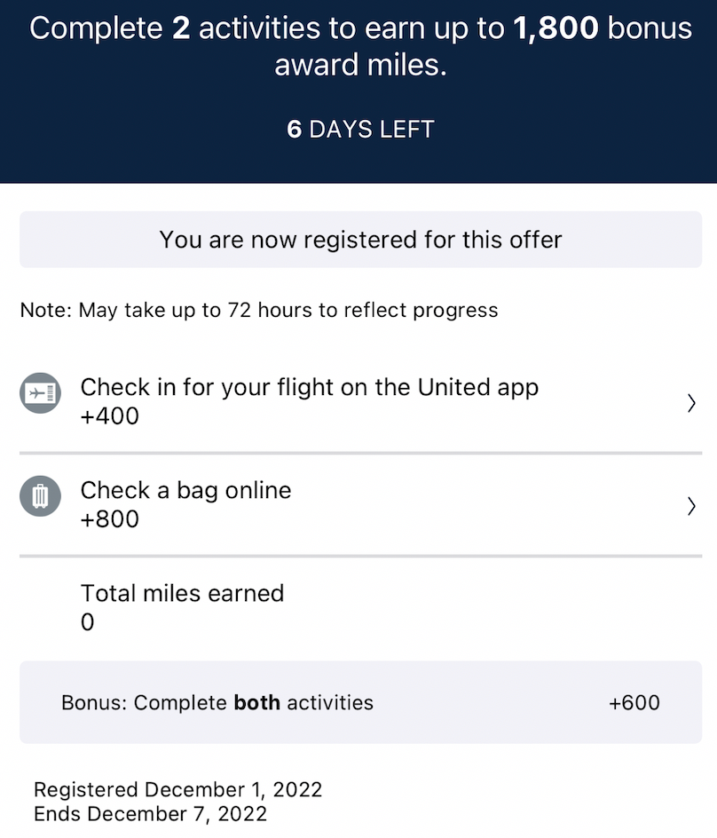 Online bag and check in Mile Play offer ZG