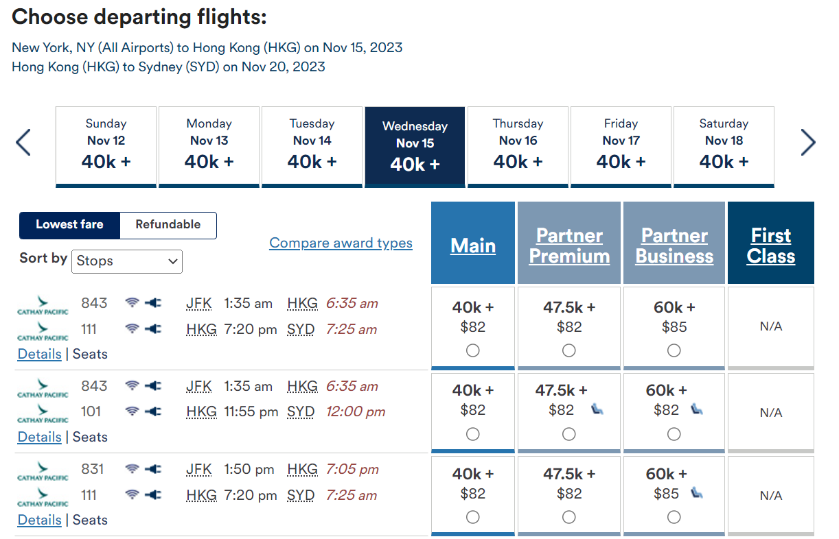 Booking Cathay Pacific flights with Alaska miles
