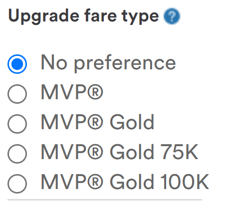 Alaska upgrade type