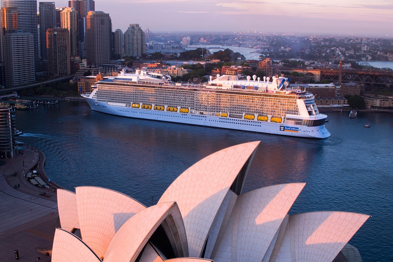 Ovation of the Seas in front of the Sydney Opera House in Australia