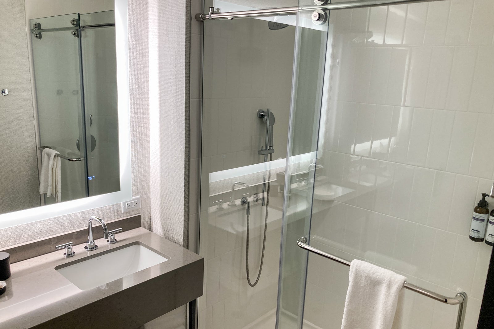 features in a hotel shower