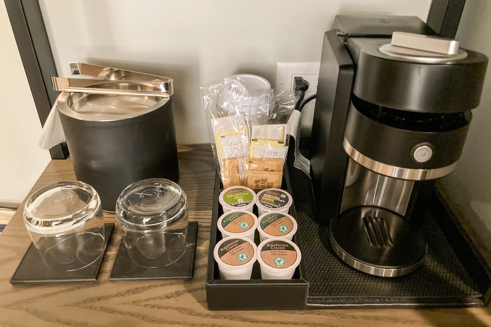 coffee supplies and an ice bucket