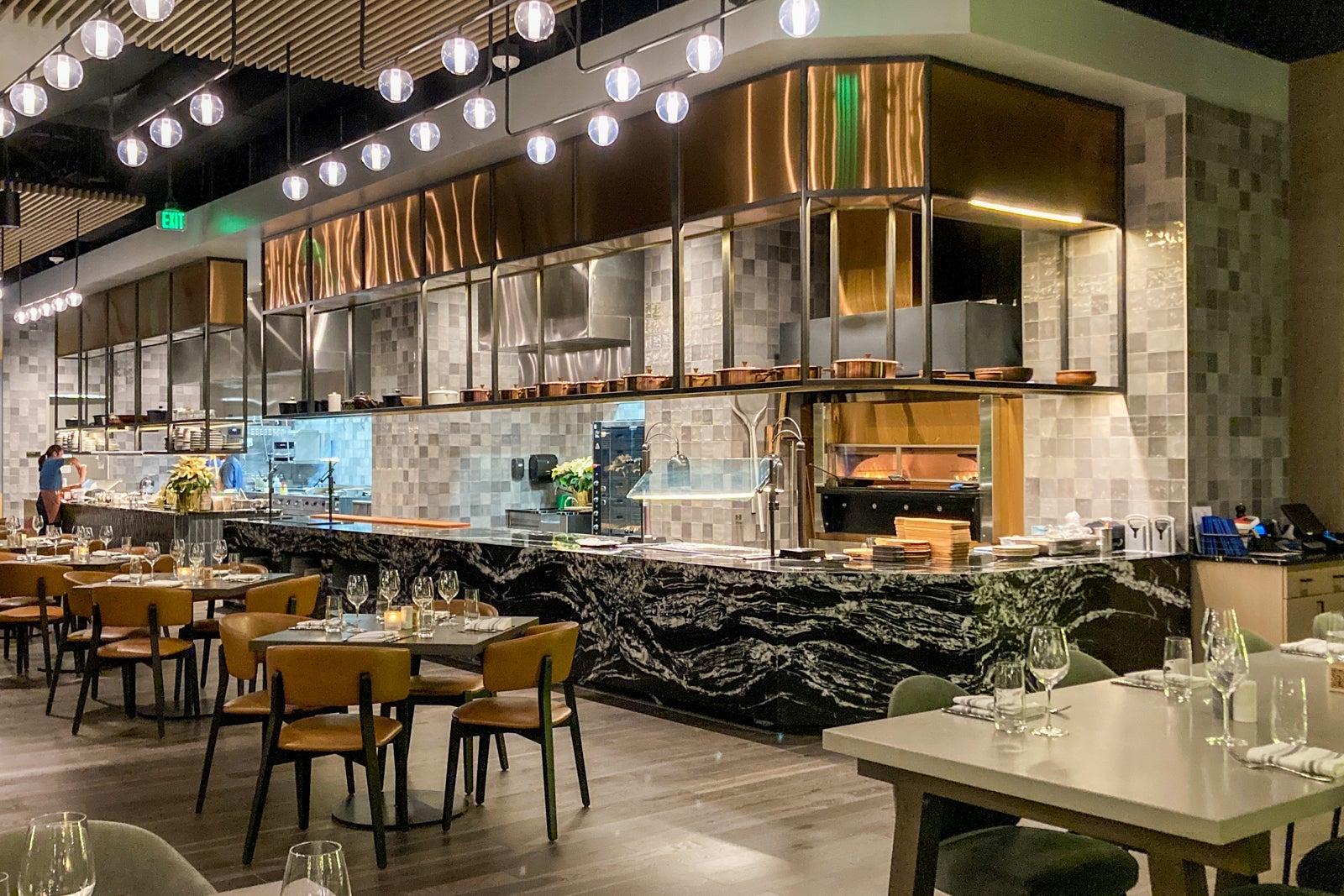 the grill area in a restaurant