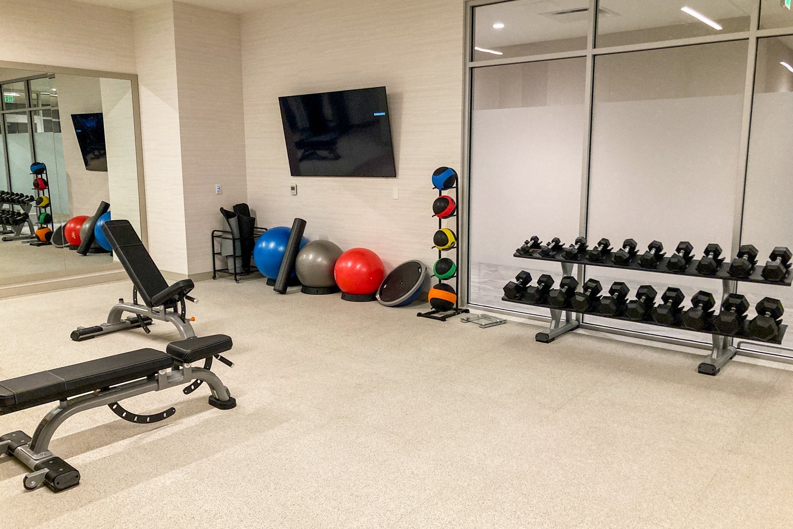 exercise equipment in a hotel gym
