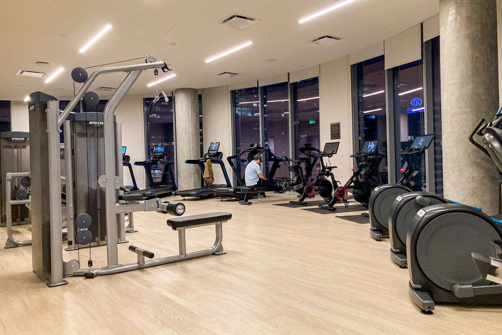 exercise equipment in a hotel gym