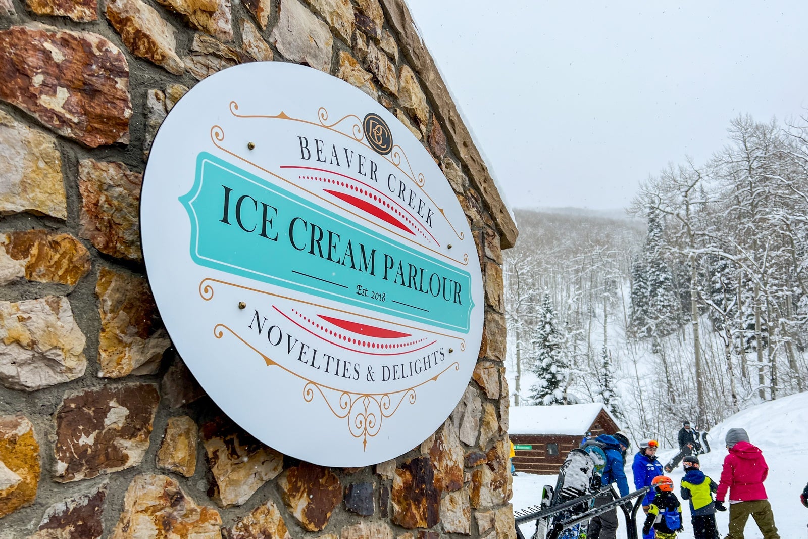 On mountain ice cream.