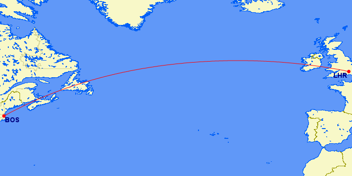 BOS to LHR
