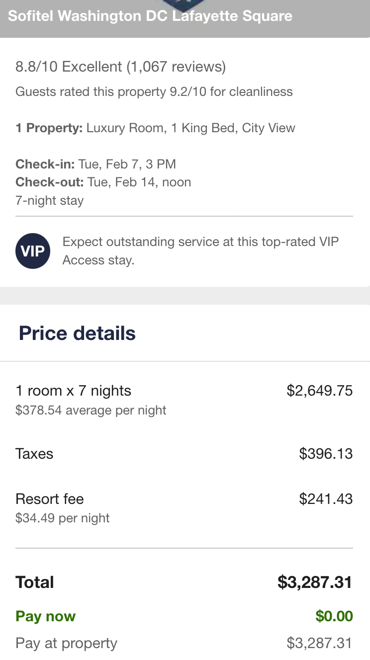 Checking out Sofitel DC Expedia