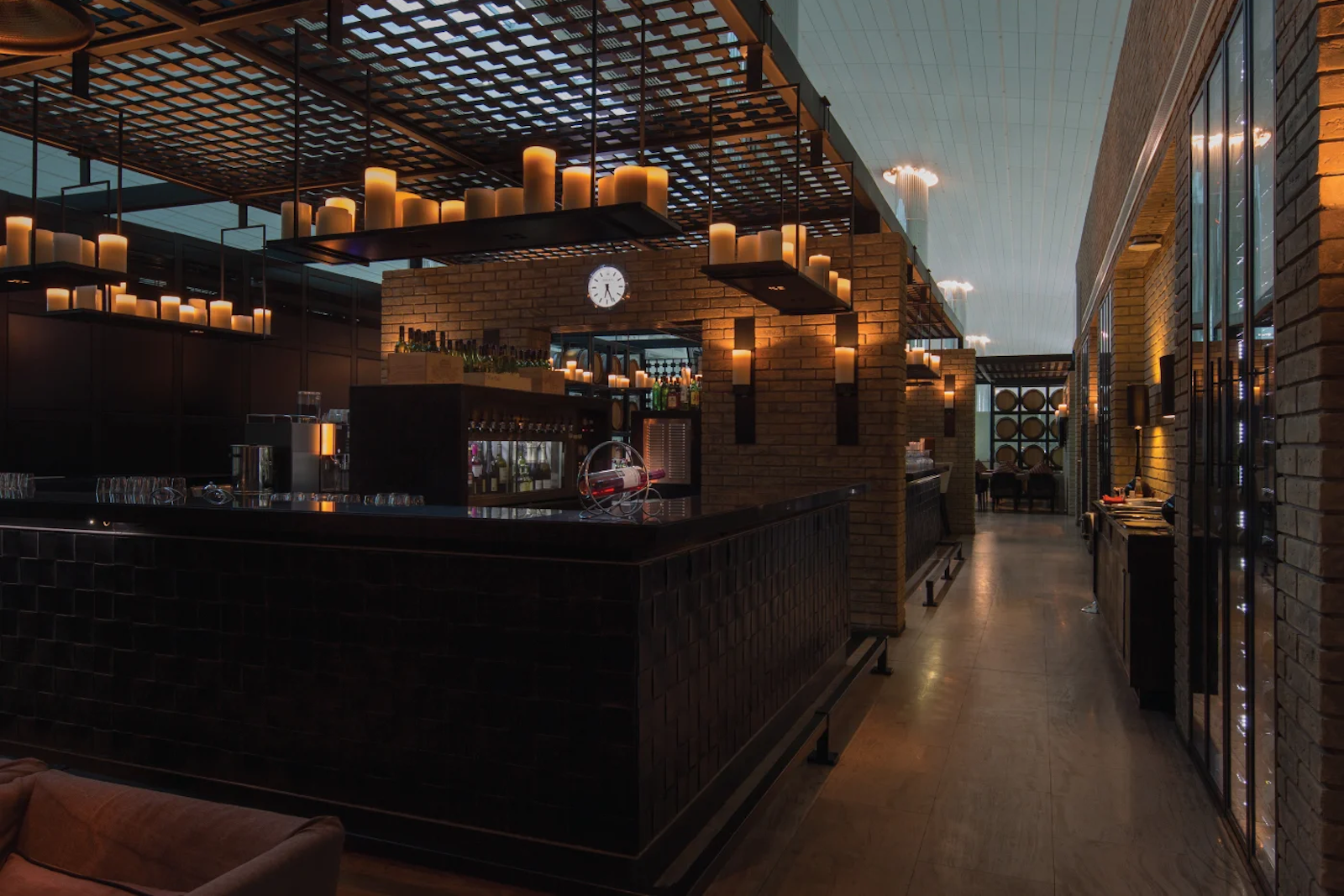 a bar and lounge concept inside an airport
