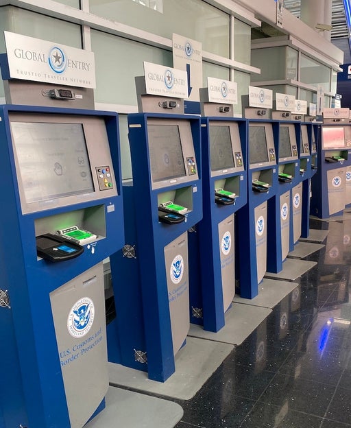 Global Entry kiosks at airport