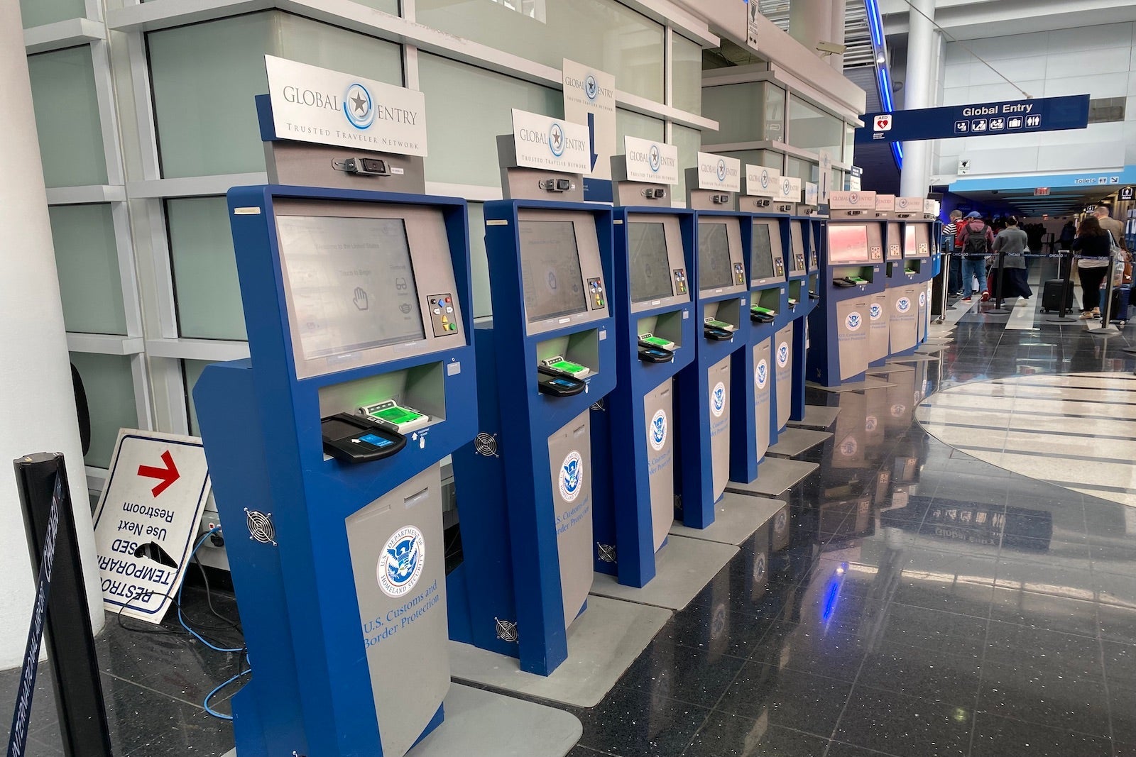 Global Entry kiosks at airport