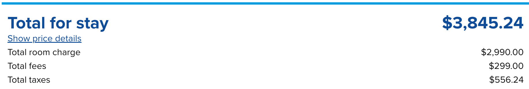 The cash price of a five night stay at the Conrad Maldives