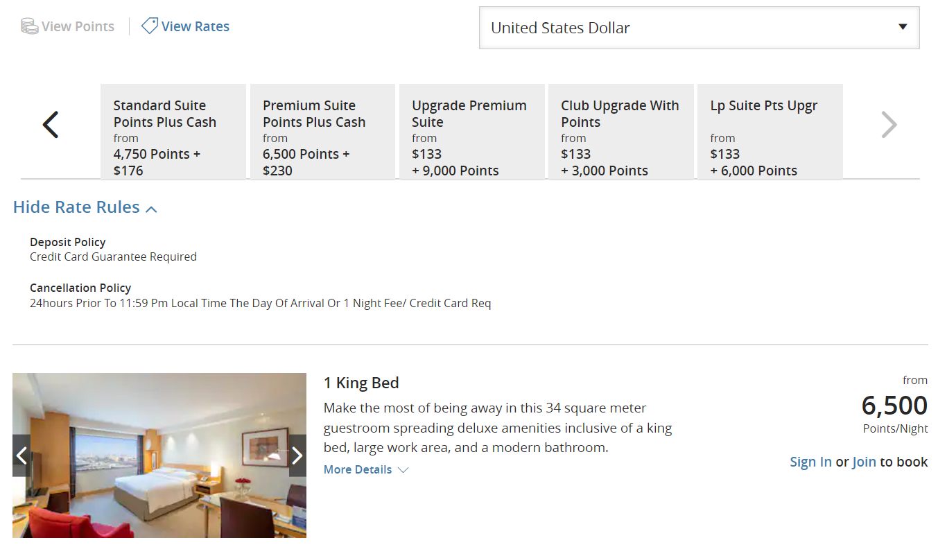 Upgrade Hyatt Stay with Points