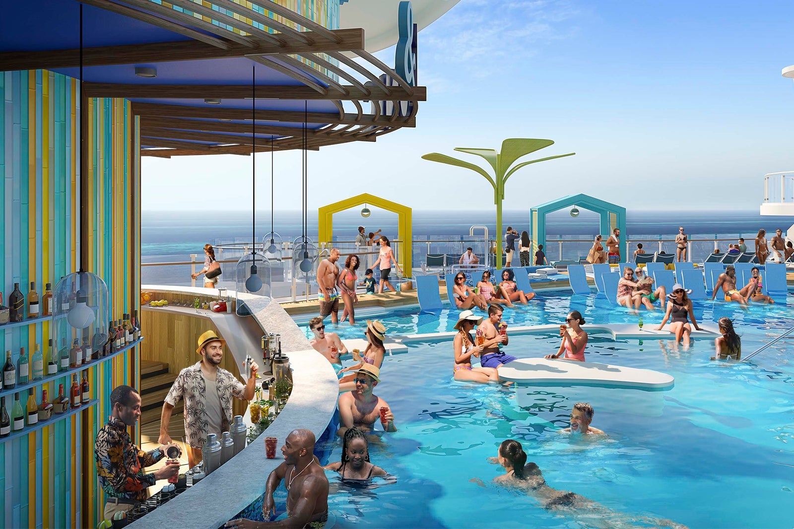 Swim & Tonic swim-up bar on Icon of the Seas.