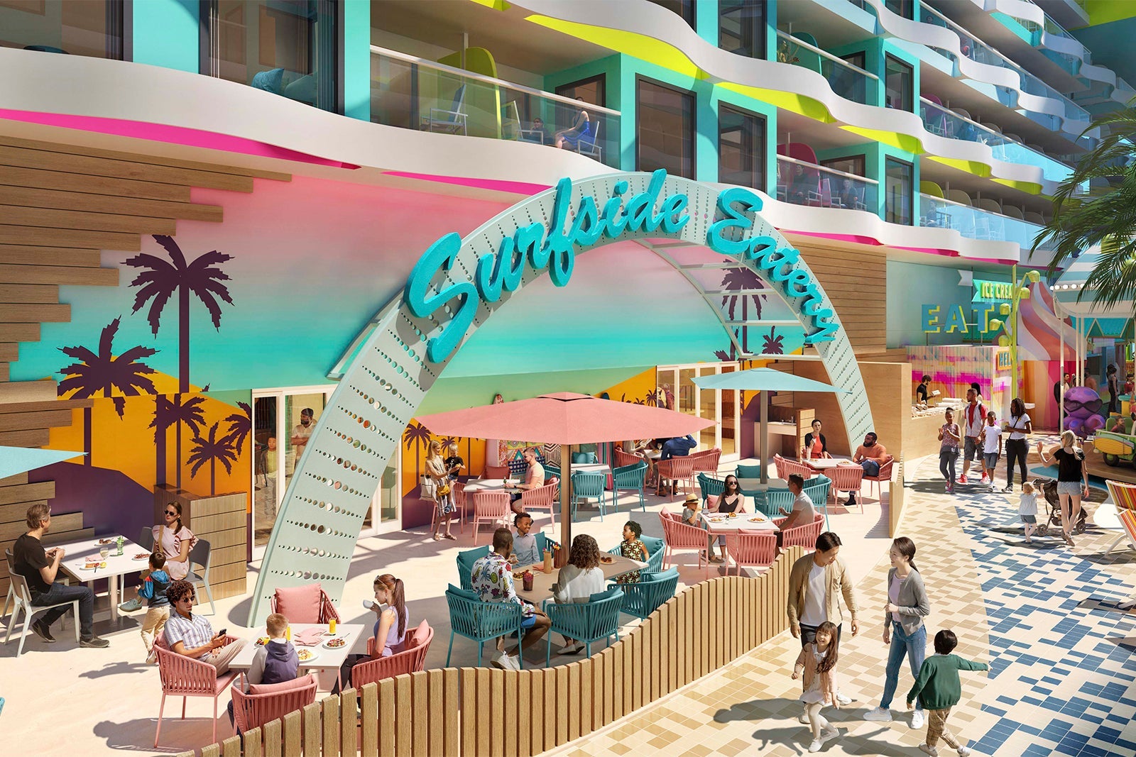Surfside Eatery on Icon of the Seas. 