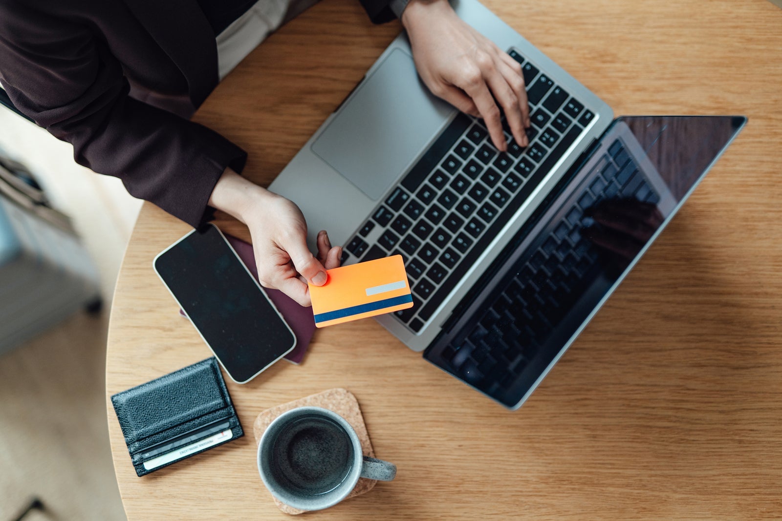 Credit card and laptop