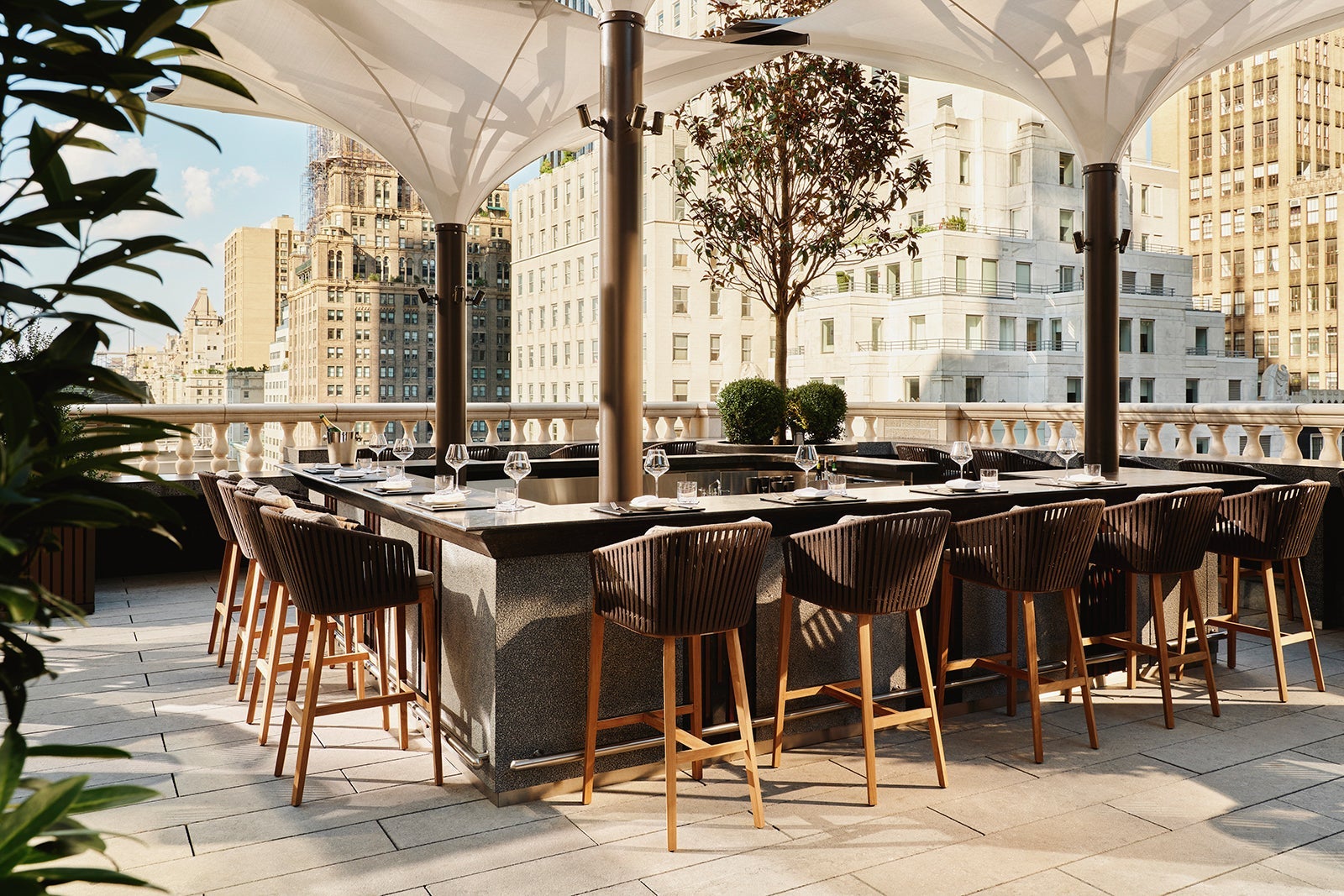 outdoor terrace at Aman