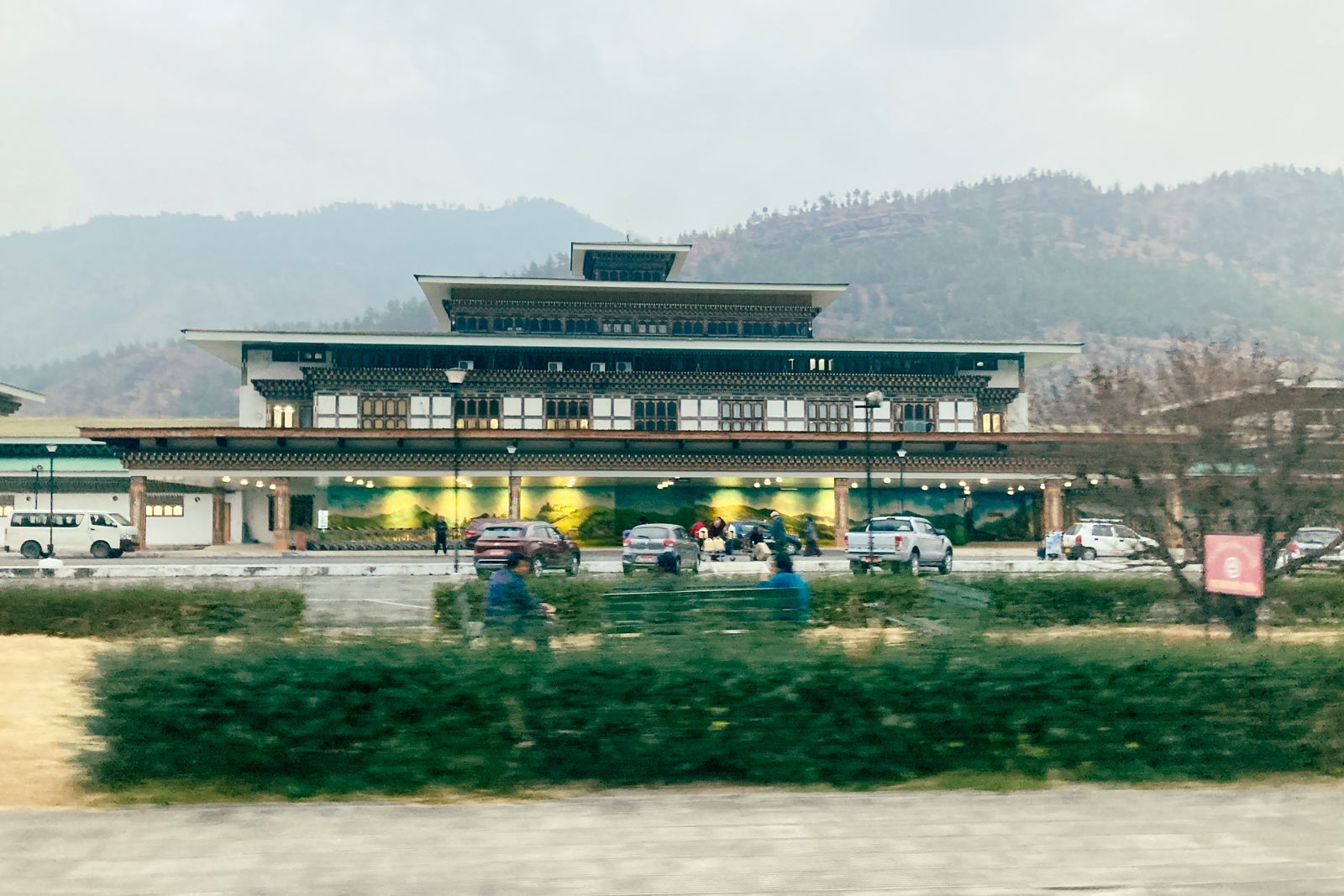 the terminal building of the Paro airport in Bhutan