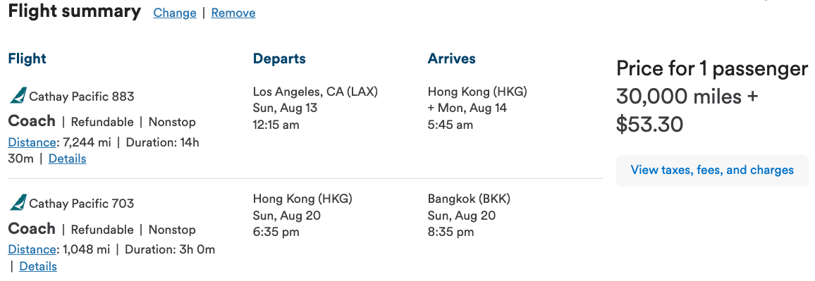 An Alaska Airlines award ticket with a stopover