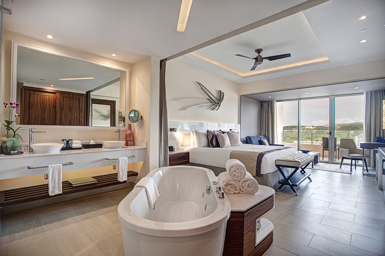 Guest room bath tub at Royalton Blue Waters Montego Bay, An Autograph Collection All-Inclusive Resort