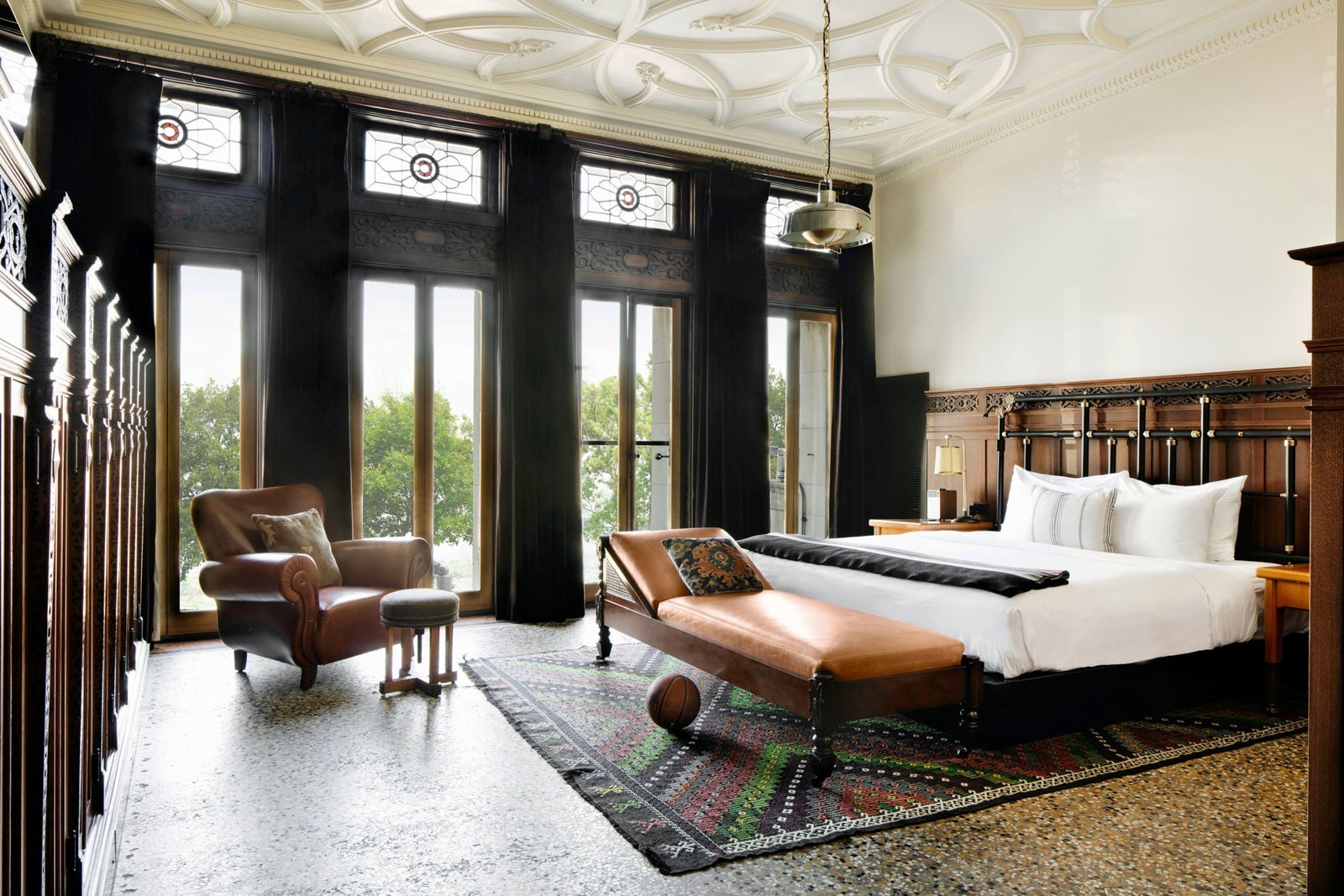 guest room with large windows