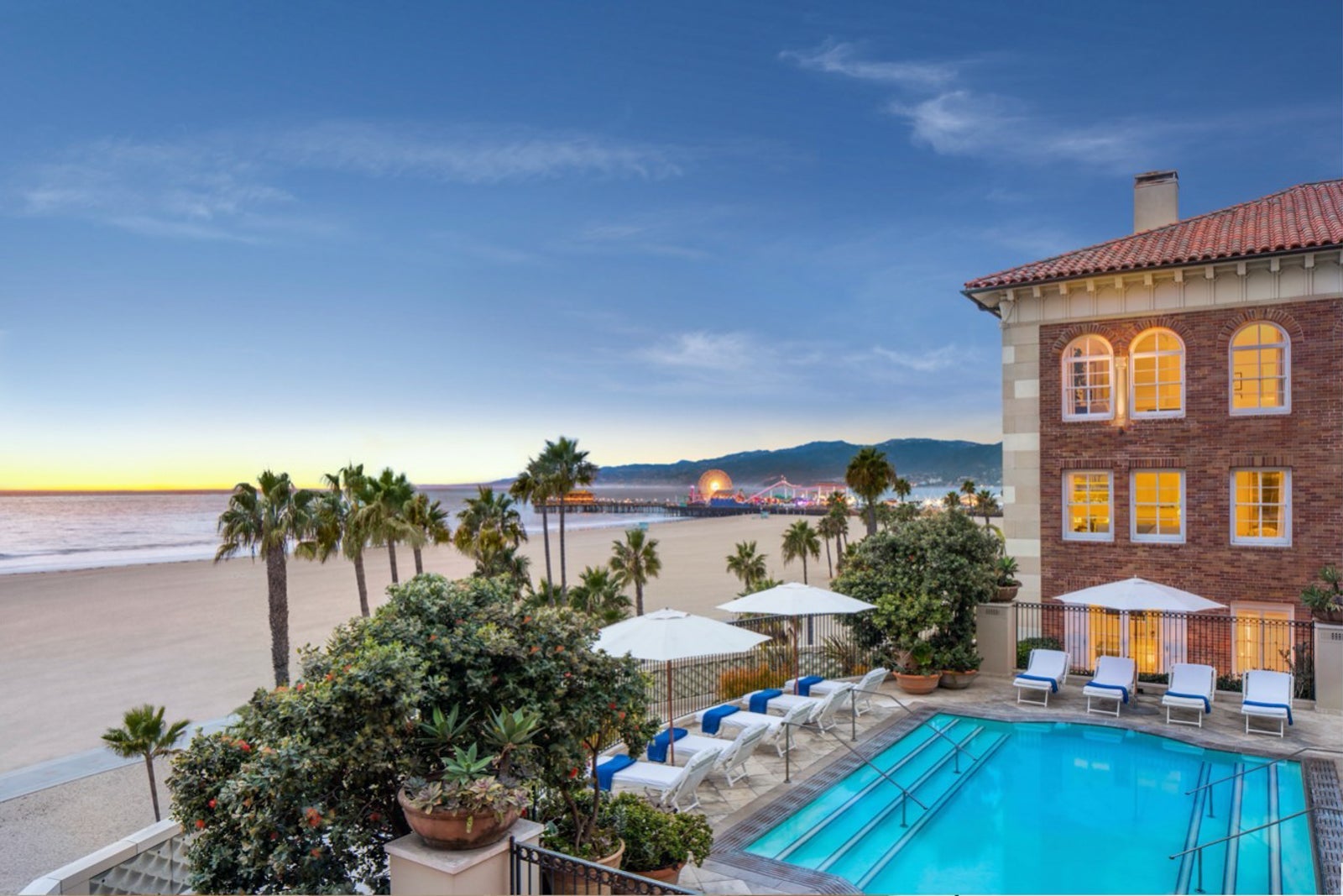 Hotel Casa Del Mar pool and beach view