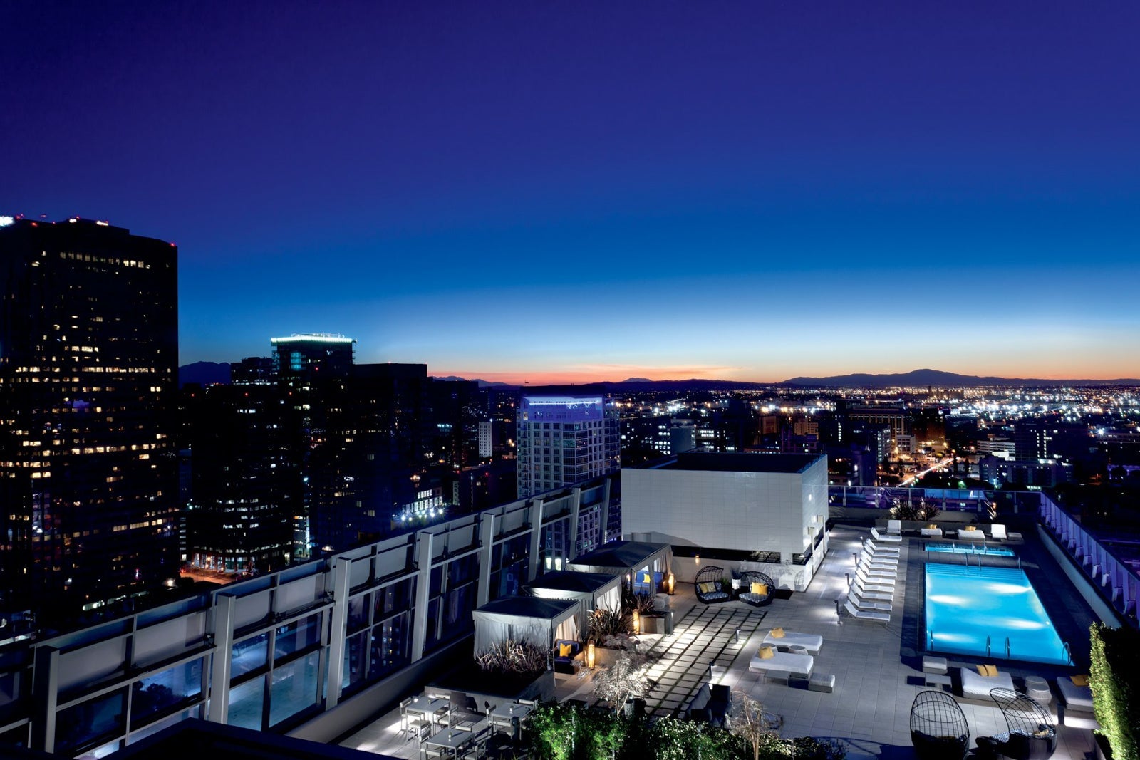 The Ritz-Carlton, Los Angeles pool and aerial view