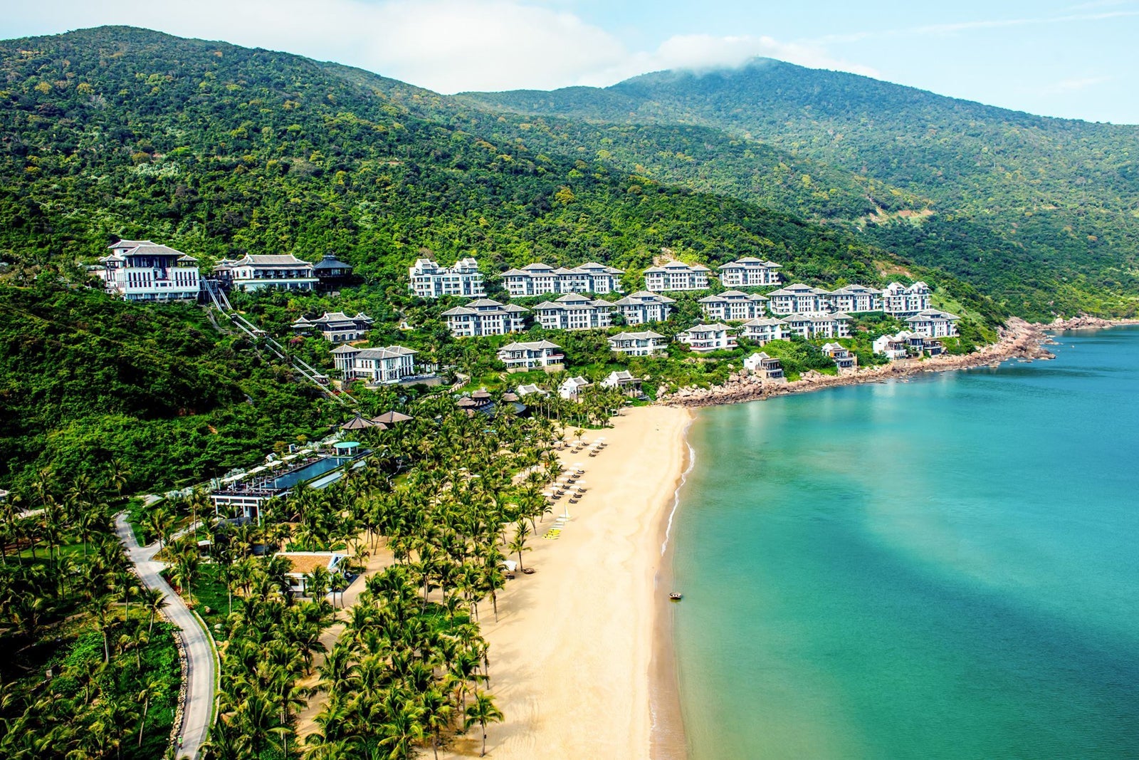 aerial view of InterContinental Sun Peninsula Resort Danang