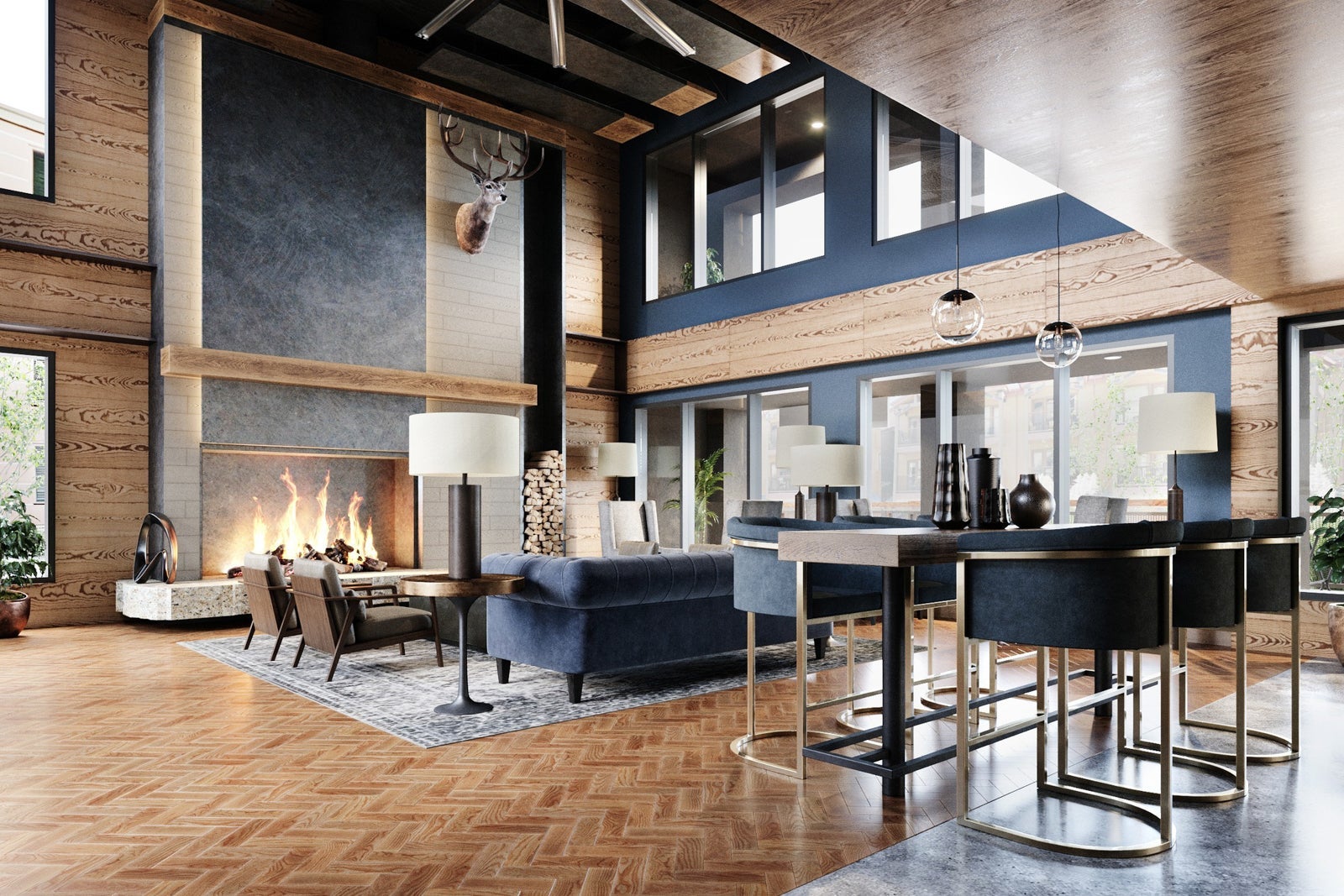 Interior of One Ski Hill Place