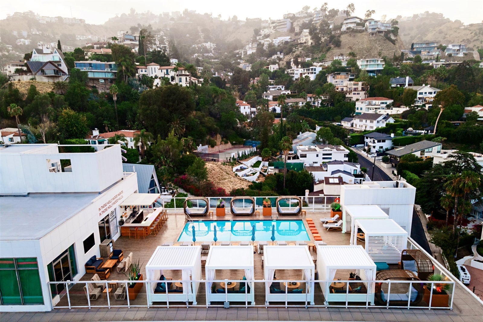 Andaz West Hollywood aerial pool view