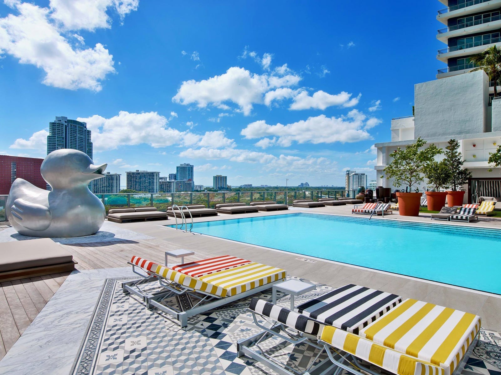 outdoor pool area