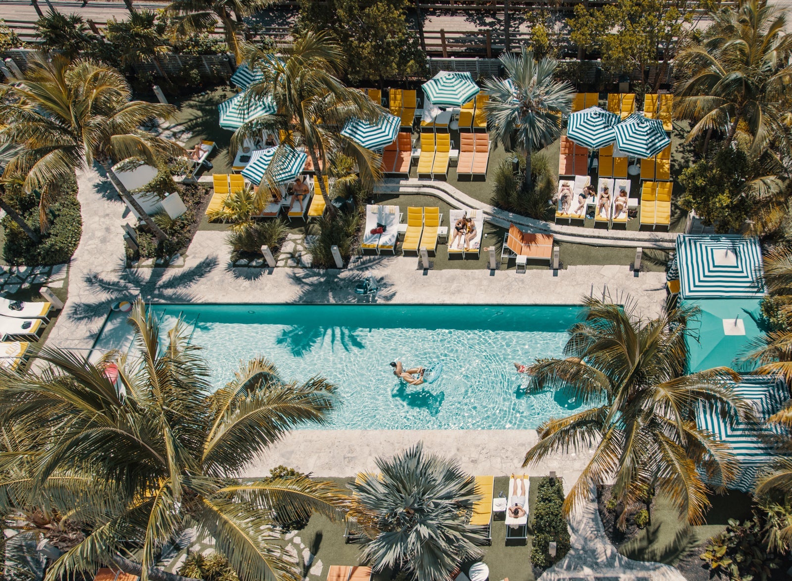 aerial view of hotel pool