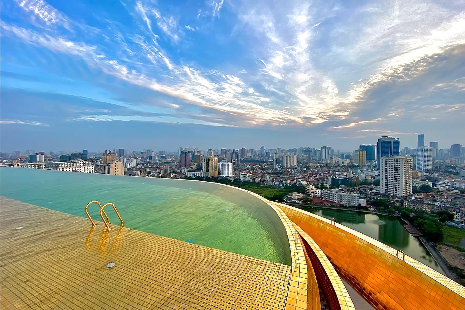 Pool over looking gorgeous city view at the Dolce by Wyndham Hanoi Golden Lake