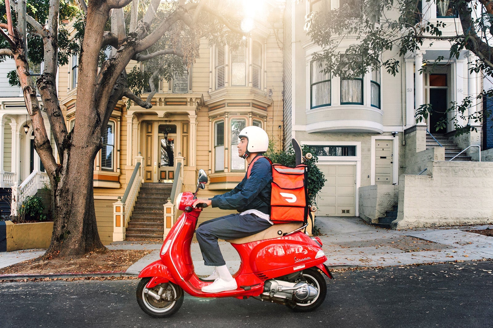 Doordash driver on scooter