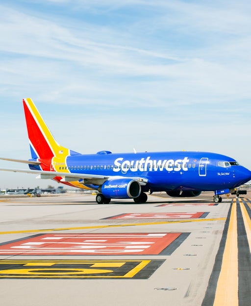 a Southwest Airlines plane taxis on a runway