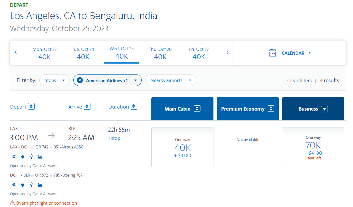 Booking an AAdvantage award