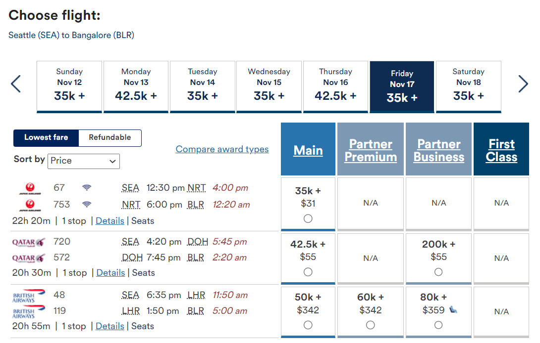 Booking an Alaska Mileage Plan award