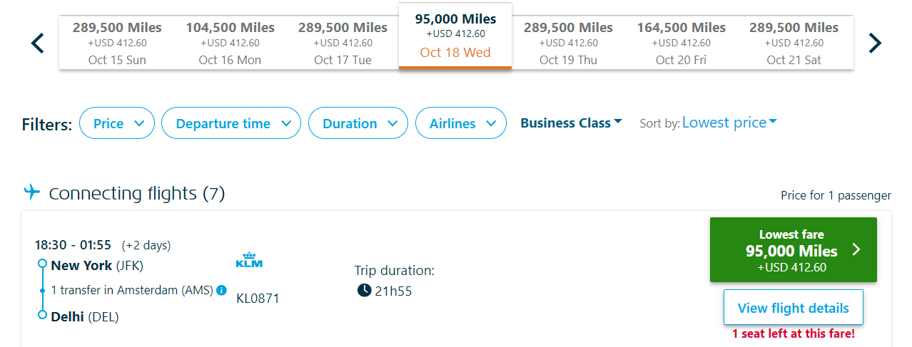 Booking a Flying Blue award