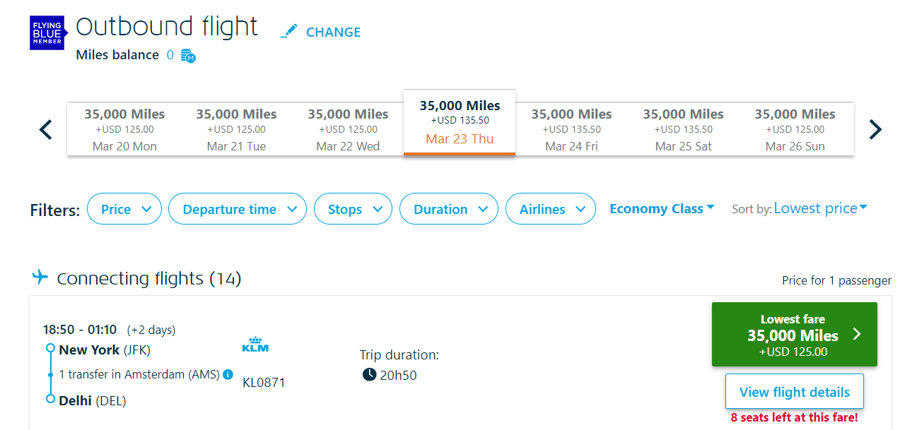 Booking a Flying Blue award