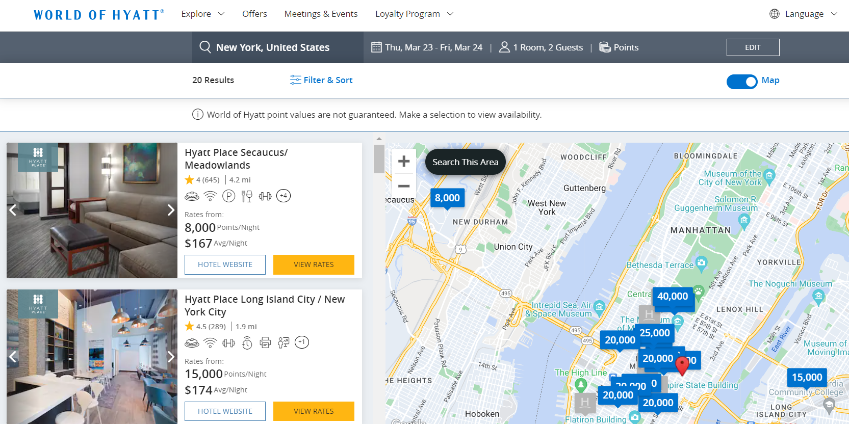 Booking a Hyatt award