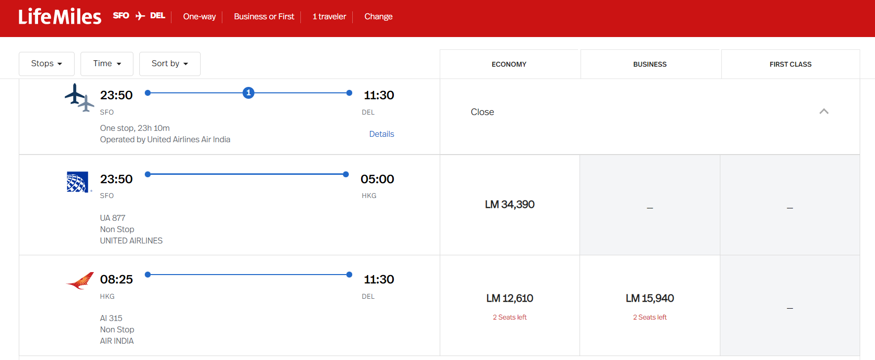 Booking a Lifemiles award